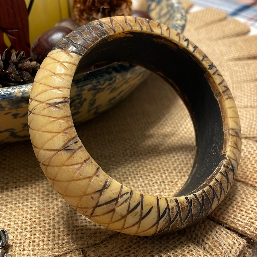 Tribal Statement Bangle | Segmented Bangle Cuff |… - image 1